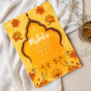 Invitación Haldi / Haldhi e-vite / Invitación elegante Haldi / Tarjeta electrónica floral personalizada / Invitación Gaye Holud / Tarjeta Gaye Holud / Mayun Pithi Sangi