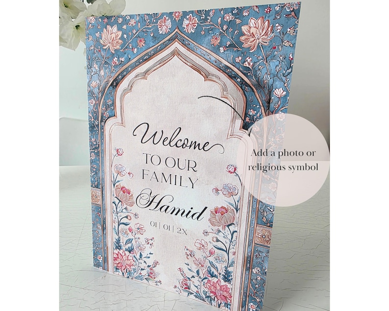 Hindu Baby Card, Welcome to the Family Card, New Baby Gift, A4 Newborn ...