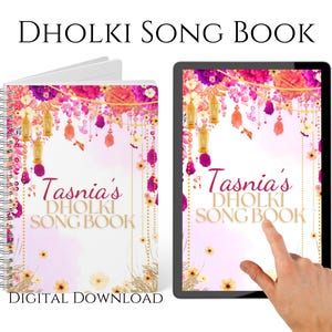 Modern Dholki Song Book Digital Printable Pink Song book Dholak Songs Lyrics Book Mehndi Song Book Punjabi Tapay Songs For Mehndi ki raat