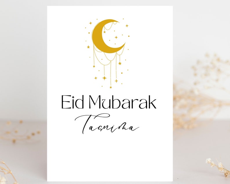 Digital and Printable Eid Card for muslims. Eid Ul Fitr Card