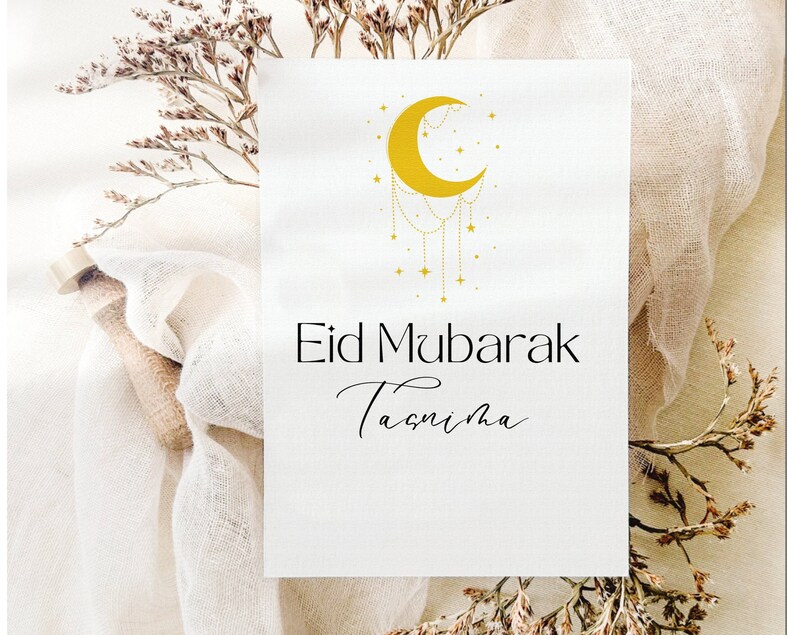 Digital and Printable Eid Card for muslims. Eid Ul Fitr Card