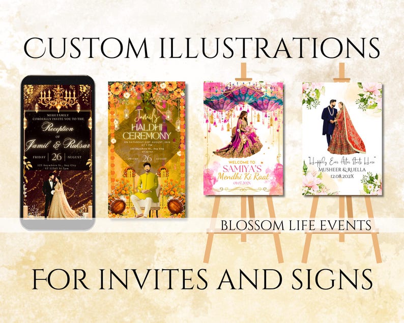 Inviting Signs Personalized Illustration for Invitation & Signs Based on Theme of the ...