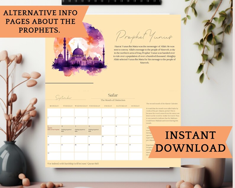 Islamic Calendar 2024 Hijri Calendar 2024 Hijri Calendar Etsy Canada
