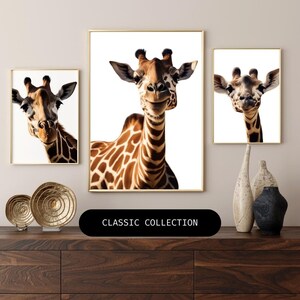 Cinematic Funny Giraffe photos 15 PNG and JPG pictures, Giraffe Print - Digital Download, giraffe Wall Art, Peekaboo Print, Boho