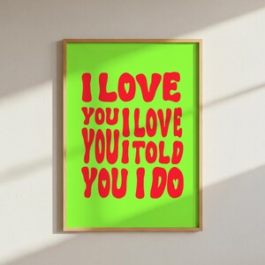 Fontaines DC 'I Love You' Lyric Print: Indie Rock Wall Art image 4