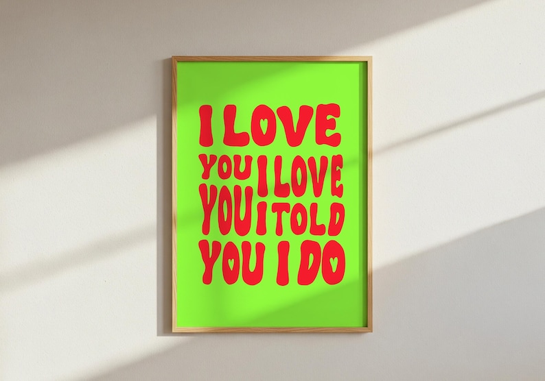 Fontaines DC 'I Love You' Lyric Print: Indie Rock Wall Art image 4
