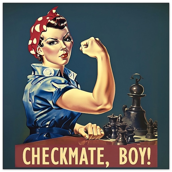 Jeu d'échecs - Poster Rosie la Riveteuse - Echecs et Mat - Papier premium mat