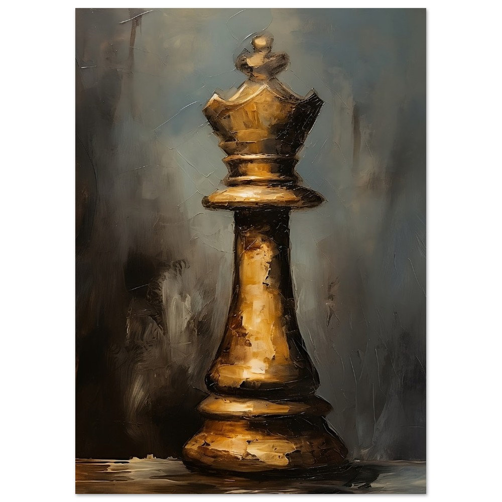 Chess game poster - Queen chess piece in painting style
