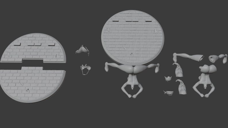 Puede incluir: Un modelo 3D impreso de una figura en una variedad de poses. La figura est&aacute; compuesta por varias piezas, incluyendo la cabeza, el torso, los brazos y las piernas. La figura est&aacute; posada en una variedad de posiciones din&aacute;micas, incluyendo una parada de manos y una divisi&oacute;n.