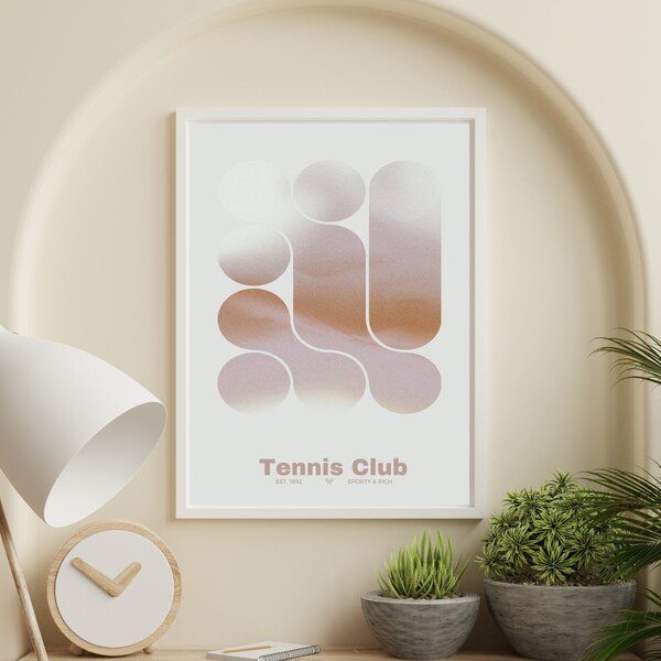 TENNIS POSTER - Timeless Tennis Print - Minimalistic Tennisposter - Tennis Geschenk - Tennis Fan - Digital Print - A2 Poster - Tennis Girl