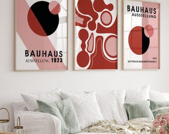 Bauhaus Gallery Wall Art Prints, Mid-Century Modern Set of 3 (Digital Download)