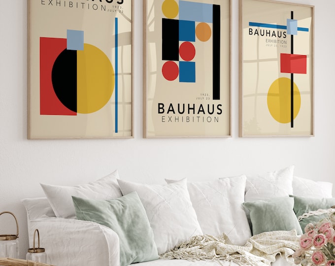Bauhaus Exhibition Poster, Premium Bauhaus Set, Bauhaus Wall Art Bundle ...