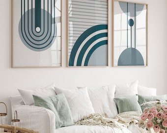 Bauhaus Gallery Wall Art Prints, Geometric Exhibition Set (Digital Download)
