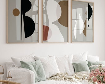 Conjunto de arte de pared de galería bohemia, impresiones modernas de mediados de siglo (descarga digital)