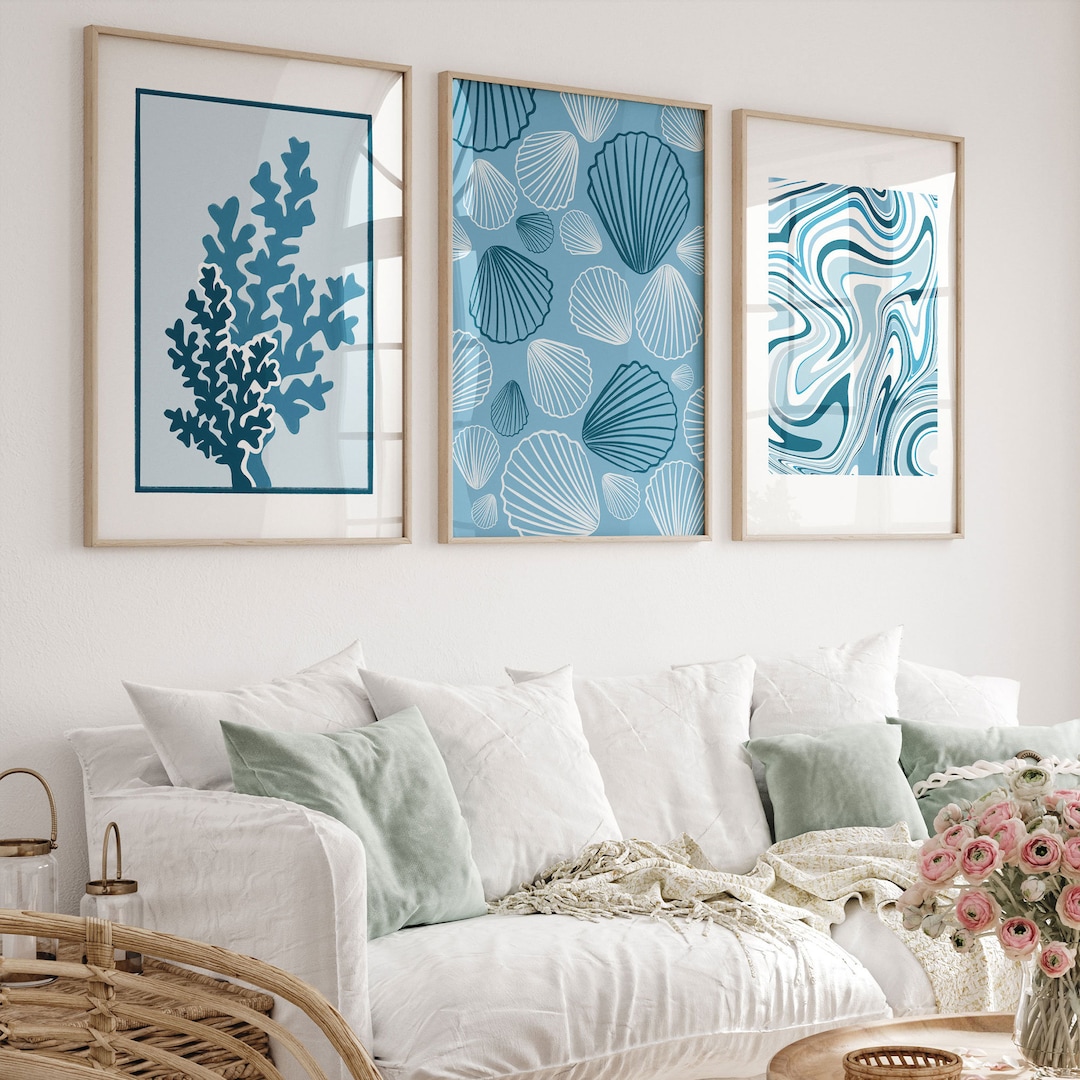 Coastal Poster and Art Print Set Gallery Wall Prints Extra Etsy