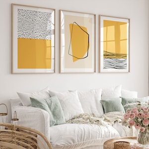 Abstract Geometric Minimalist Wall Art Digital Downloadable Poster Print Mid Century Modern Gallery Wall Set 3 Printable Line Art