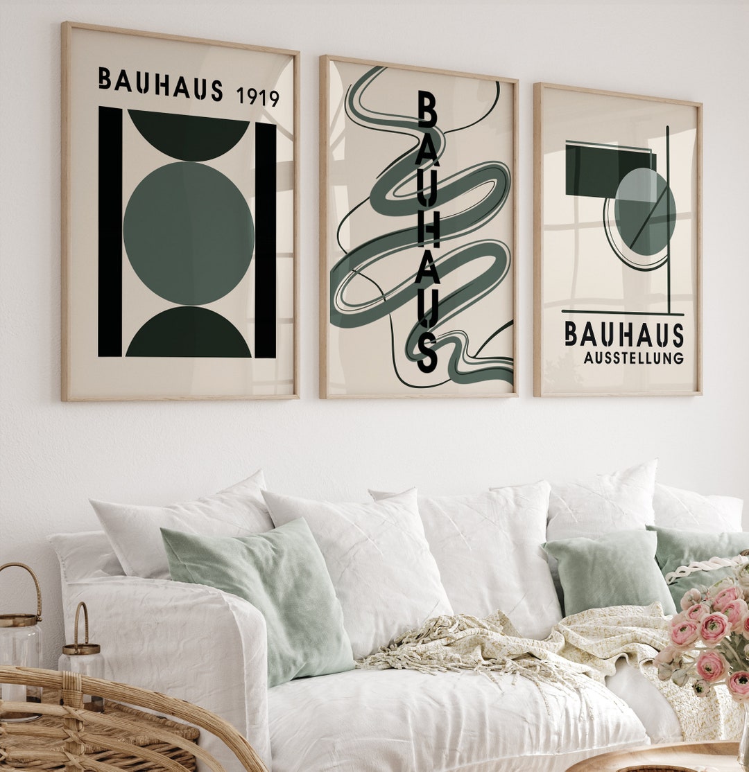 Bauhaus Geometric Art Prints, Mid Century Modern Gallery Wall Set ...