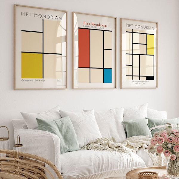 Piet Mondrian Wall Art, Coastal Prints, and Room Decor | Summer Decor Ideas