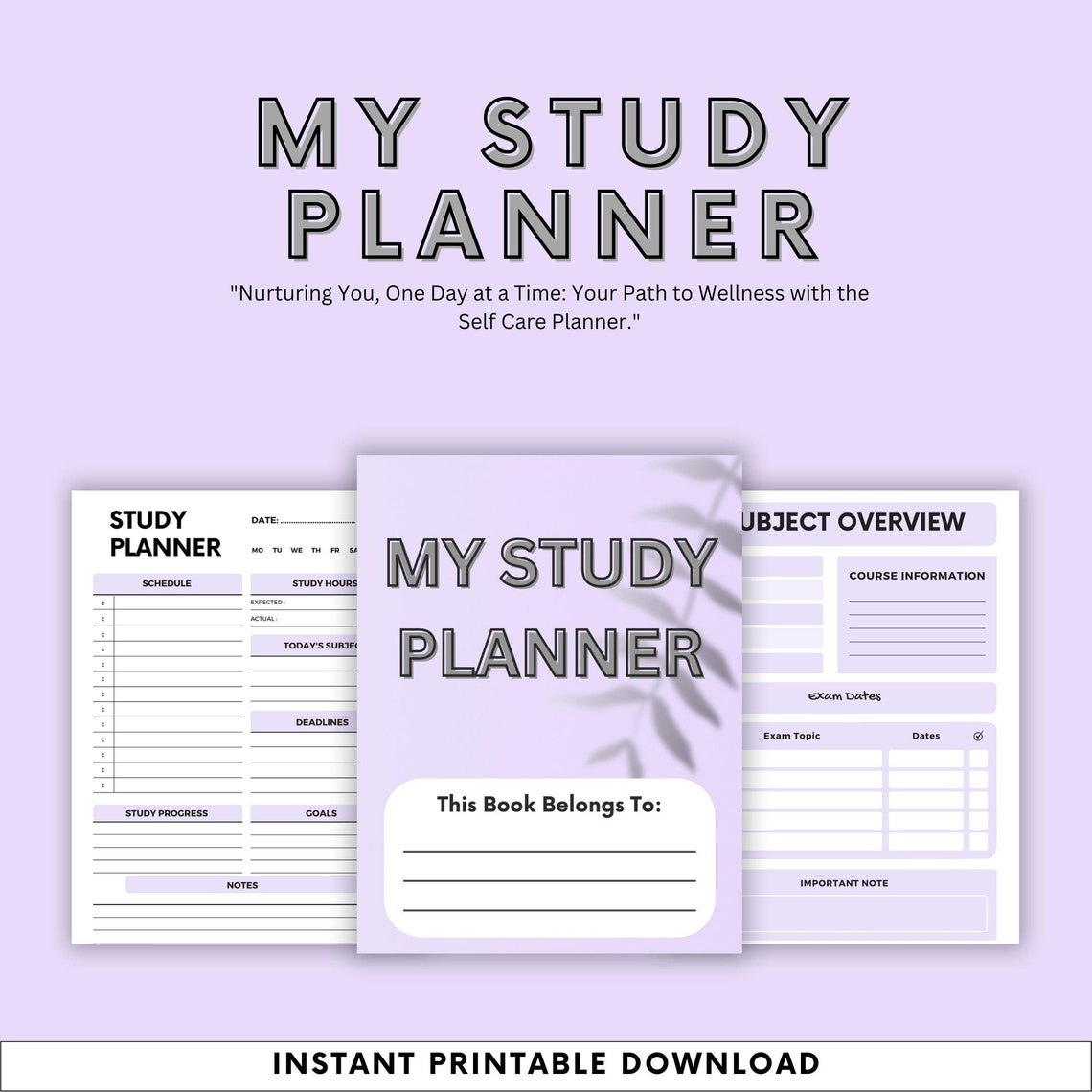 My Study Planner, Digital Study Planner, Study Timetable, Downloadable ...