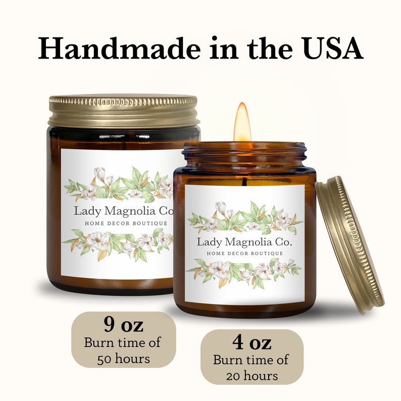 Personalized Birth Flower Candle Birthday Gift for Her Candle