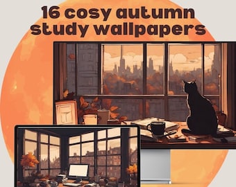 Lofi Acogedor Otoño Estudio Fondo De Escritorio Fondo Gatos Anime