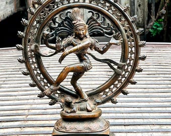 Dancing Shiva Nataraja, Dancing Shiva Temple Mandir Altar Yoga, Home Decor Bronze Nataraja Statue, Hindu God Idol Spiritual Home Decor Gift
