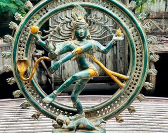 Bronze Nataraja Statue, Dancing Shiva Sculpture, Hindu God Figurine, Indian Art Home handmade Decor, Cosmic Dance of Shiva Lord Shiva idol