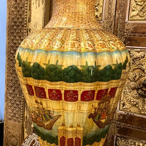 Innenpflanzer, Holzknochen eingelegter dekorativer Topf, Mughal Kunstwerk, Gartenzubehör, Terrasse und Veranda Dekor, Hausvasen, Geschenk für Pflanzenliebhaber