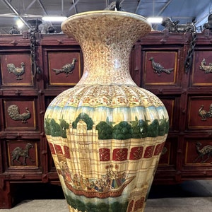Mughal Print Vase, Gartenzubehör, Terrasse und Veranda Dekor, Wohneinrichtung, Einzigartige Knochenvase, Dekorativer Topf mit Knochen eingelegt, Indoor Pflanzer
