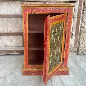 Wooden Painted Almirah, Door Cabinet, Cupboard, Indian Ethnic Style, Indian Ethnic Wardrobe, Bedroom Furniture,Collectible Art,Bedside Table