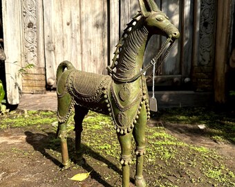 Brass Horse Statue, Horse Sculpture, Home Decor, Antique Sculpture, Horse Decor, Garden Decor, Big Figurine, Perfect Gift, Metal Decor