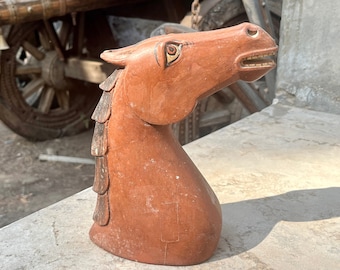 高級彫刻木製馬像、古い芸術作品、動物彫刻、馬好きへのギフト、装飾馬