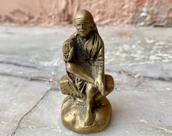 Bronze Lord Shirdi Sai Baba Statue, Old Collectible Art, Good Luck, Religious Sculpture, Spiritual Sai Baba, Decorative God Idols, Gifts