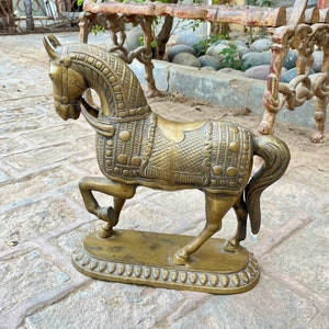 Exclusive Carved Brass Horse Statue, Old Art Piece, Animal Sculpture, Horse Lover Gift, Decorative Horse Figurine, Indian Handicraft Decor