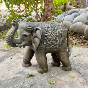 German Silver Elephant Statue, Indian Handicraft, Gifts for Art Lovers, Animal Sculpture, Decorative Figurine, Rustic Art Home Decor