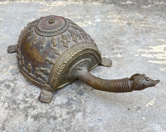 Oud bronzen schildpadstandbeeld, dierensculptuur, kerstcadeau, schildpadbeeldje, gesneden schildpadsculptuur, verzamelbare kunst, bronzen schildpad, geschenken