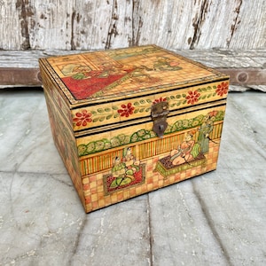 Alte hölzerne Knochen-Inlay-Box, Mughal-Ära-Kunstwerk, Aufbewahrungsbox, Knochen-Intarsien-Box, Muttertagsgeschenk, Sammlerstück, Erinnerungsbox, Schmuckschatulle