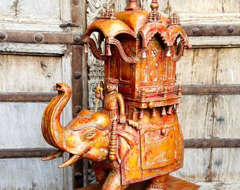椅子 | 彫刻が施された木製の象 | キングチェア | 高級椅子 | 手作り