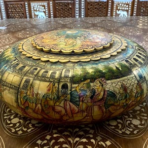 Mughal Malerei Box, alte Teakholz Knochen Inlay Opium mit Deckel Box, handgeschnitzt, Tabak Aufbewahrungsbox, eingelegte Box, Sammlerstück, Kamelknochen Box