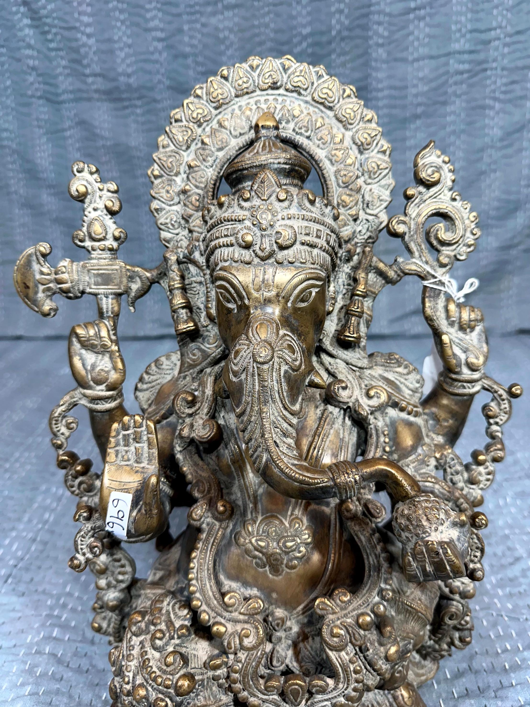 ガネーシャ神ブロンズ彫刻像、インドのブロンズアート、ガンパティ