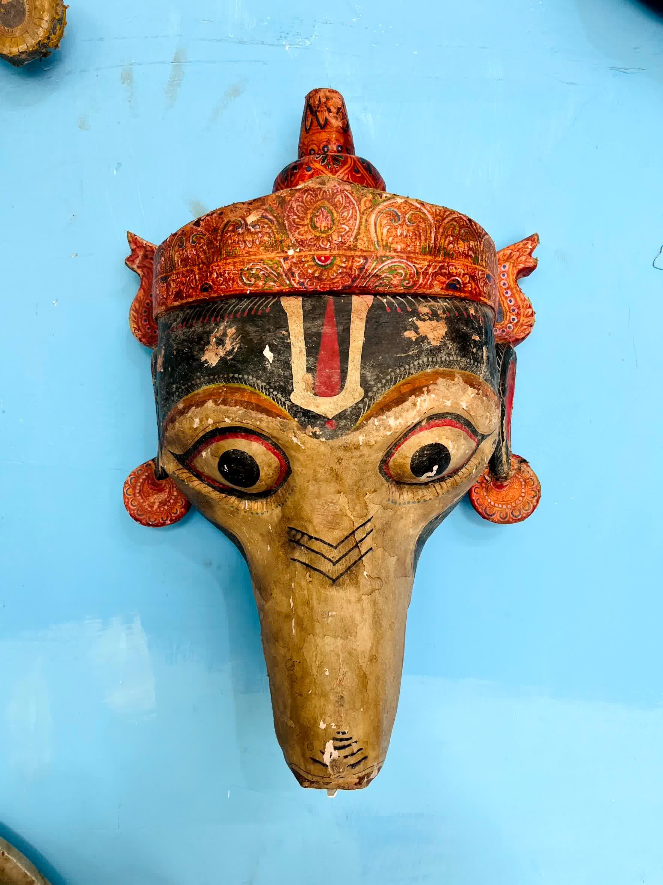 Hanuman Ramlila Mask, Unique Wooden Mask, Hand Painted Mask, Wall