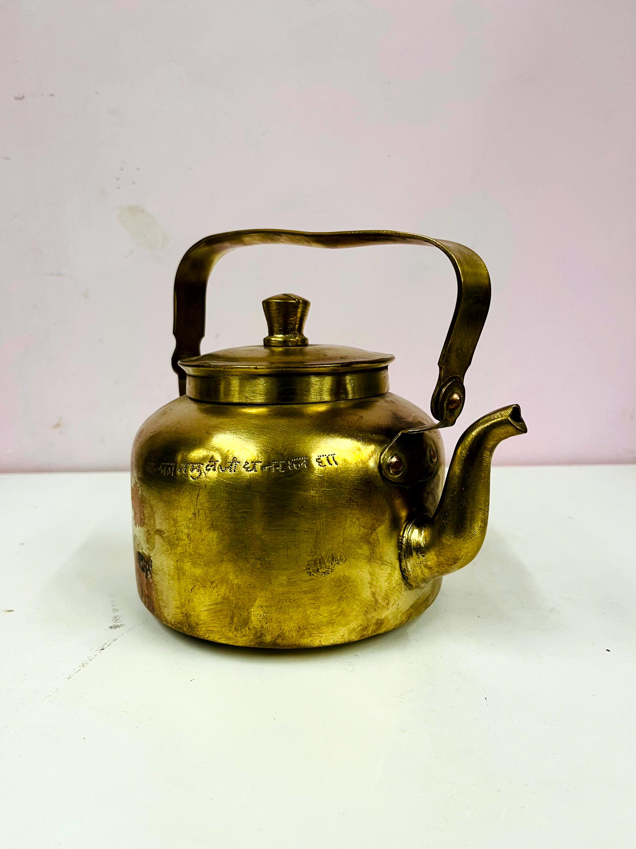 アンティーク真鍮ティーポット、ヴィンテージティーケトルコレクター