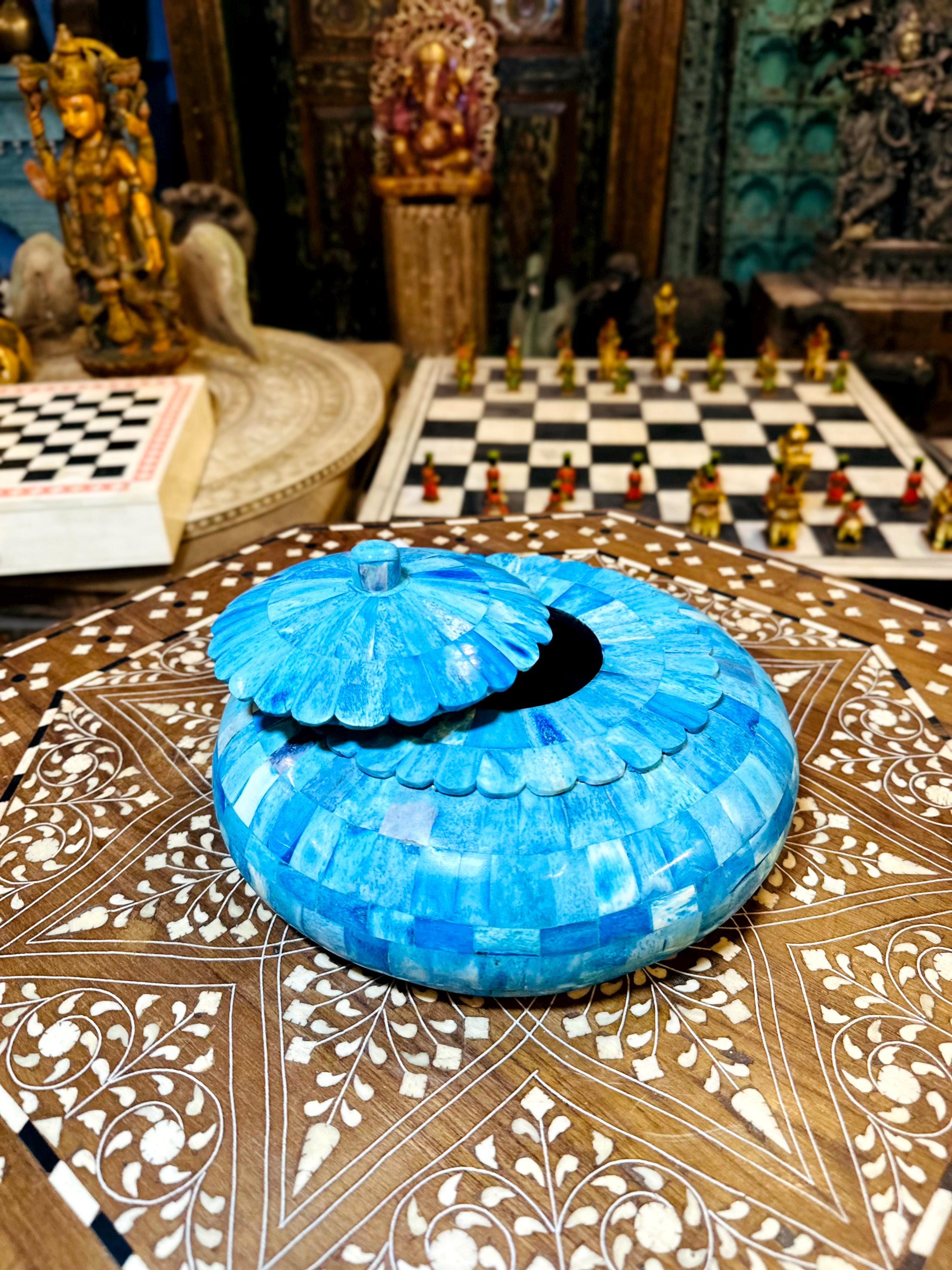 手作りの骨象嵌宝石箱 | 丸い箱 | ギフトボックス | 装飾箱 | 彼女への