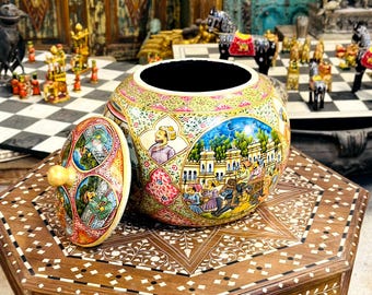 手作りの骨象嵌宝石箱 | 丸い箱 | ギフトボックス | 装飾箱 | 彼女への