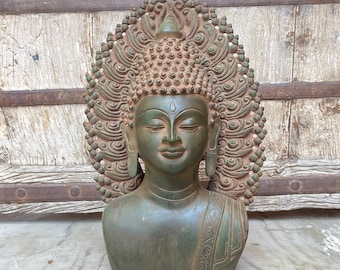 Bronze Buddha Bust Statue for Home Decoration, Bronze Art, Meditation Buddha,Buddha Idol,Decorative Figurine,Buddhist God,Spiritual Figurine