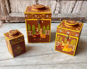 The Great Indian Bazaar Scatola Portaoggetti In Legno Di Mango Fatta A Mano, Finitura Bianca Anticata, 25x15cm - 4