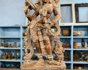 インドの老婦人の置物、黒檀の置物、アートギフト、室内装飾、手彫りの