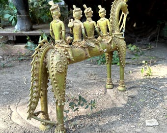 黄金の馬の彫刻｜中国の馬の像｜家庭や職場向けの優雅な装飾品｜動物の