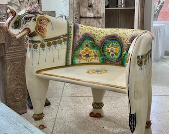 木製の馬椅子、アクセント家具、ヴィンテージ風の手描き馬動物椅子