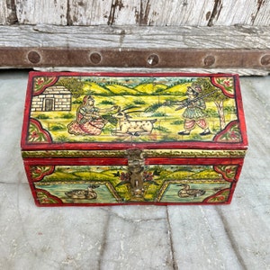 Holz-Schmuckkästchen, Mughal-Ära Kunstwerk, Knochen-Inlay-Box, Aufbewahrungsbox, Knochen-Intarsien-Box, Muttertagsgeschenk, Sammlerstück, Erinnerungsbox